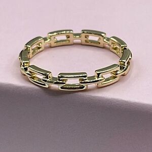14K Vermeil Chain Link Ring Size:8